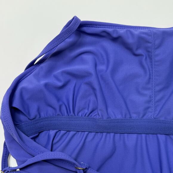 Wilo The Label Ribbed One Piece Swimming Bathing Suit Size Large Purple Cheeky - Picture 6 of 8